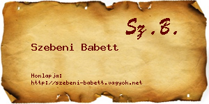 Szebeni Babett névjegykártya